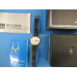 A 1971 Bulova Accutron wristwatch in original box and with instruction booklet