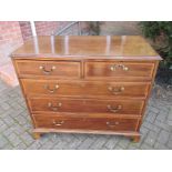 A 19th century chest of 2 short over 3 long graduated drawers