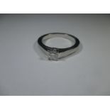 A 950 Platinum diamond solitaire ring, approx ring size R