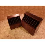 Two multi-drawer pigeon hole desk top stationery units