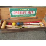 A vintage boxed Jaques croquet set