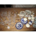 A quantity of ceramic and lead crystal items to include Spode