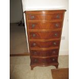 A narrow 6 drawer chest of drawers