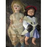 2 early 20th century composite dolls. Register and bid at https://clareauction.c