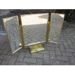 A Harrods tri-fold table top mirror