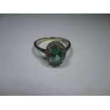 A vintage 9ct gold and diamond ring, approx ring size O