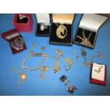 A quantity of costume jewellery to include silver items