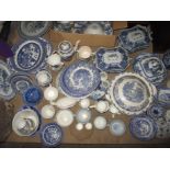 A very large quantity of antique and later blue and white ceramics