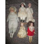 5 vintage dolls to include SFBJ. Register and bid at https://clareauction.com/ab