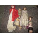 3 wax dolls and porcelain doll heads. Register and bid at https://clareauction.c