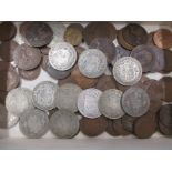 A quantity of pre-decimal coins to include silver examples