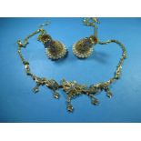 A 22ct gold choker necklace and earring set