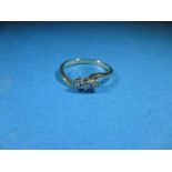 A 9ct gold 3 stone diamond ring