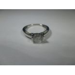 An 18ct white gold diamond solitaire ring, the stone measuring 0.50ct, approx. ring size K