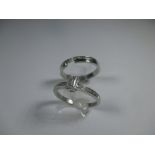 A platinum and diamond wedding ring set, approx finger size N