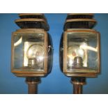 A pair of antique carriage lamps by Morgan &Co London