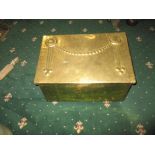 A small brass document box