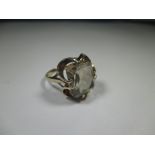 A 9ct gold smokey quartz ring, approx. ring size O