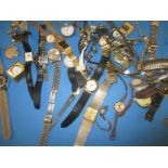 A quantity of vintage watches to include gold cased examples