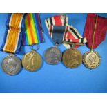 A Duo of WWI medals to G-25262 PTE. A.H. Koster R.SUSS R. and 3 other medals