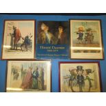 4 Framed lithograph prints of Honore Daumier art