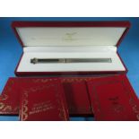 A 1980s Cartier Verdome pen in original box, Sr Number 025-906