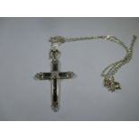 A 9ct gold necklace with cross pendant