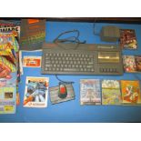 A late 1980s 128K ZX Spectrum+2 with games and accessories