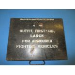 A WWII Armoured vehicle First Aid Kit with contents