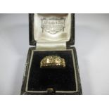 An Edwardian 18ct yellow gold ring in original box, approx finger size N