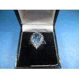 A 9ct gold aquamarine and diamond ring