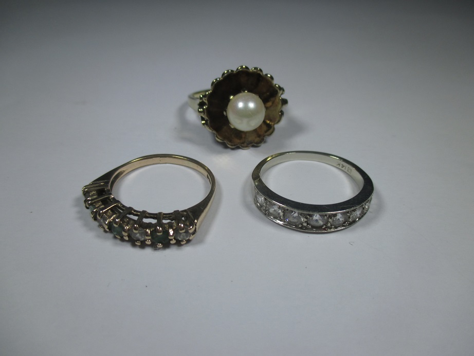 3 vintage 9ct gold rings