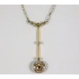 A fine Edwardian yellow & white metal pendant neck