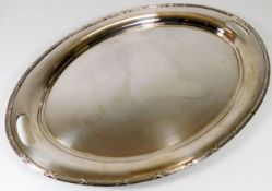 A large antique oval Walker & Hall silver plated t