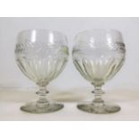 A pair of cut glass rummers 5.25in tall