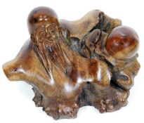 A Chinese carved root scholars paperweight 6.75in