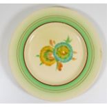 A Clarice Cliff plate 8in diameter