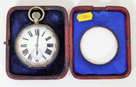 A Victorian goliath pocket watch with original cas