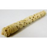 A 19thC. Chinese carved ivory needle case 3.75in l