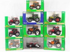 Ten boxed Universal Hobbies diecast tractor models
