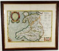 A 16thC. coloured map of Wales by Humphrey Lloyd 2