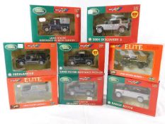 Eight boxed diecast Britain Landrover models