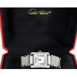 A boxed ladies Cartier Tank Française watch with c
