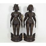 A pair of early 20thC. carved Indian figures, both