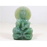 A well carved jade Tibetan figure of Buddha 4.5in