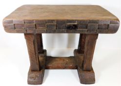 A rare 1950's Mothman joint stool with carved moth