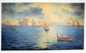 A Joseph Galea (1904-1985) oil on canvas of Maltes