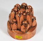 A Victorian copper tower style jelly mould 4.25in