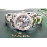 A boxed ladies Rolex Oyster Perpetual Datejust wat