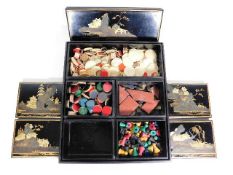 A Chinese lacquerware games compendium, box measur